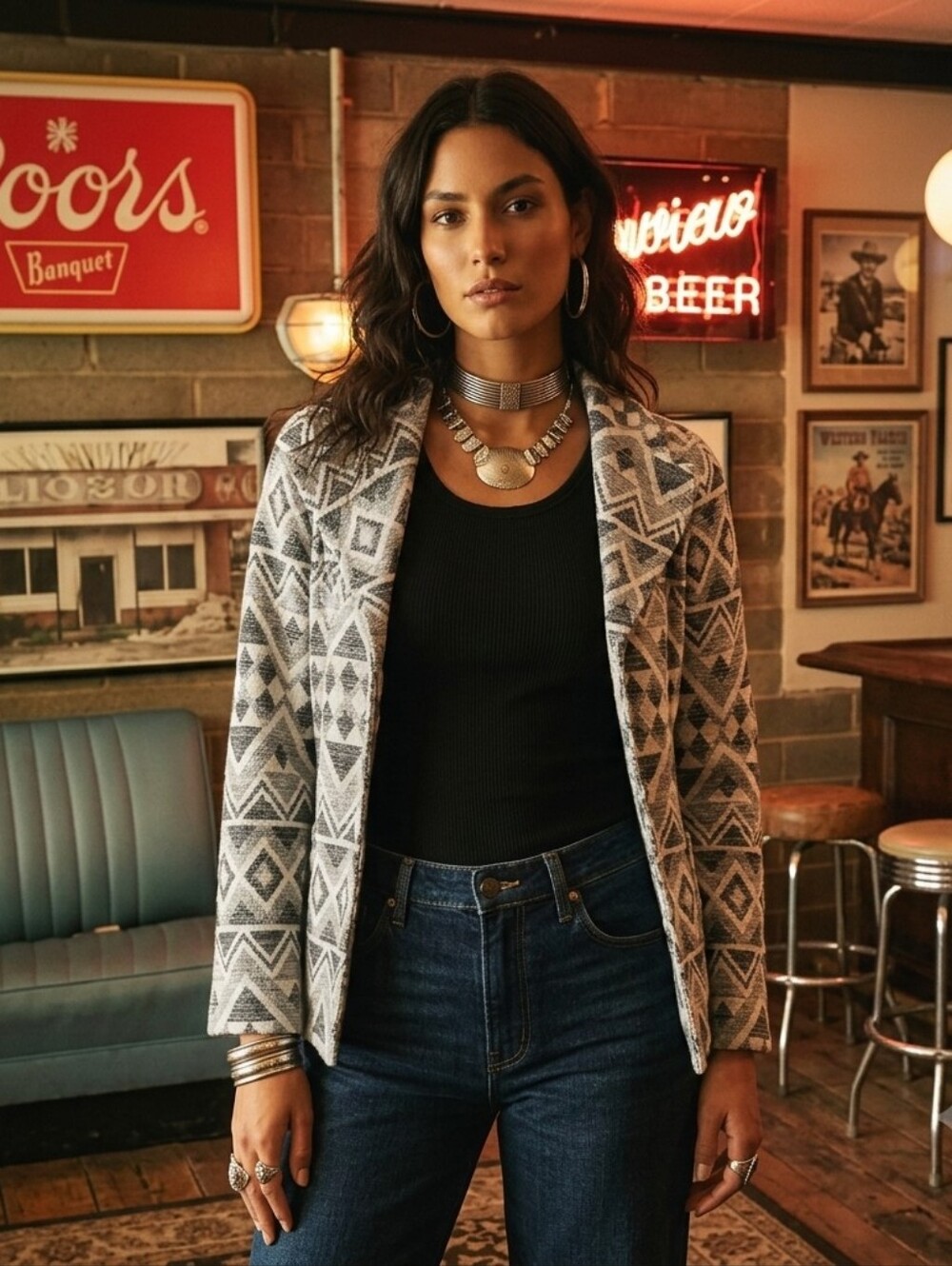 Lucky Brand Boho Southwestern Cardigan Jacket